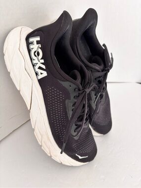 Hoka Women's Black and White Running Sneakers
